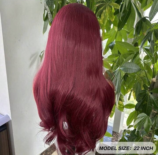 Burgundy Lace Front Wig - Human blend